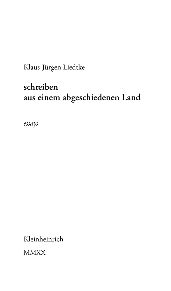 Buchumschlag Liedke